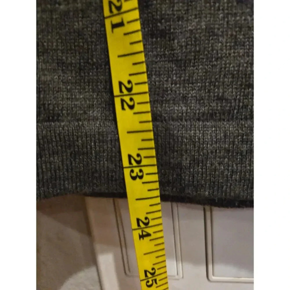 Elena Solano Women's Gray Wool Wrap Sweater S Ruffle Buckle Casual Fall - Picture 8 of 9